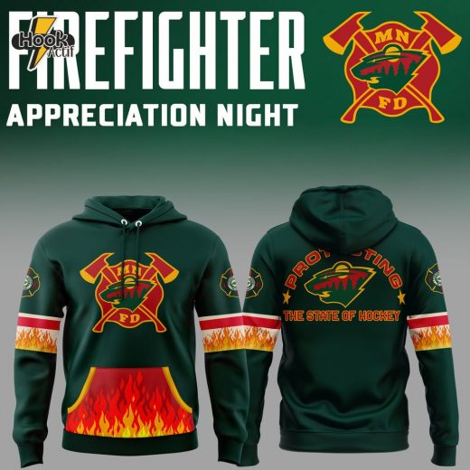 Limited Edition Minnesota Wild Firefighter Appreciation Night 2024 Hoodie