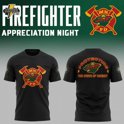 Limited Edition Minnesota Wild Firefighter Appreciation Night 2024 TShirt Version Two