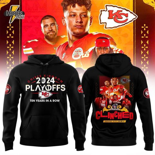 Men’s Nike Kansas City Chiefs 2024 NFL PLAYOFFS AFC WEST “CLINCHED” Premium Limited Pullover Hoodie