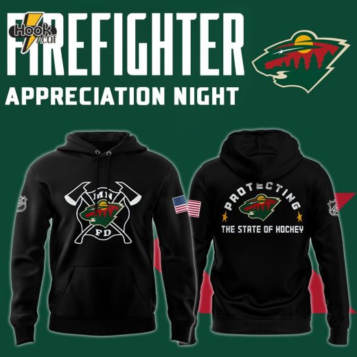 Minnesota Wild 2024 Firefighter Appreciation Night Hoodie Premium Edition