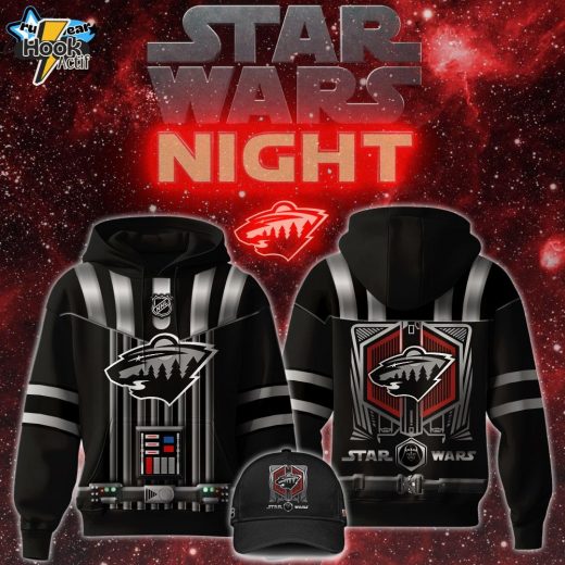 Minnesota Wild x Star Wars Night 2024 Black Hockey Hoodie