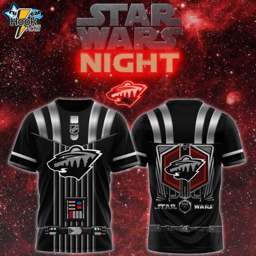 Minnesota Wild x Star Wars Night 2024 Black Hockey Tshirt