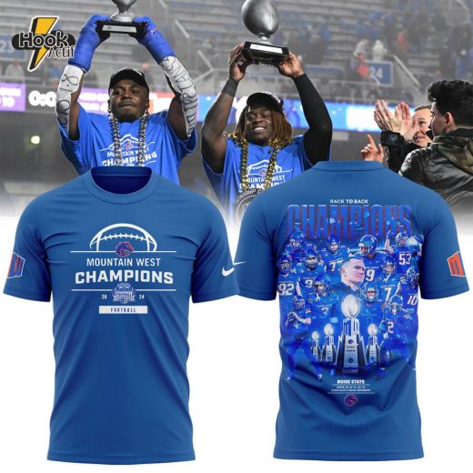 Nike Boise State Football 2024 Mountain West Champions Premium Limited Tee Blue V2