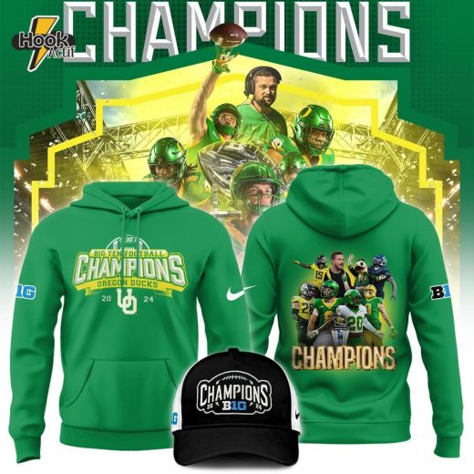 Oregon Ducks Football Big Ten Conference Champions Green Hoodie