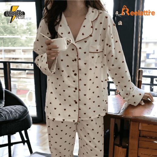 PREMIUM VLT VALENTINE HEART COTTON PAJAMAS SET NDM