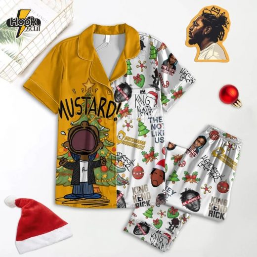 PREMIUM kendrick lamar SS BUTTON PAJAMAS SET