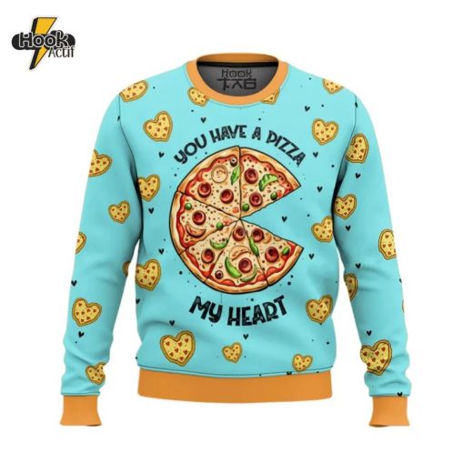 Pizza My Heart Personalized Couple funny Valentine Sweater