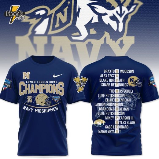 Premium Navy Midshipmen Football 3D Shirt