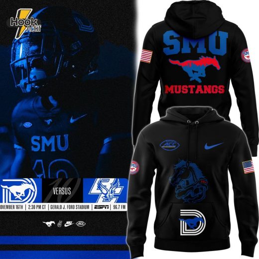 SMU Football Dark Mode Pullover Hoodie 2024