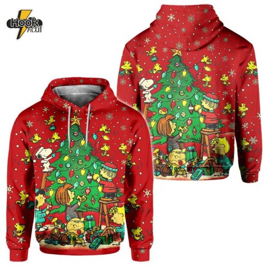 Snoopy Christmas Tree All Over Hoodie