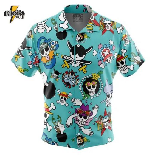 Strawhats Jolly Roger One Piece Button Up Hawaiian Shirt