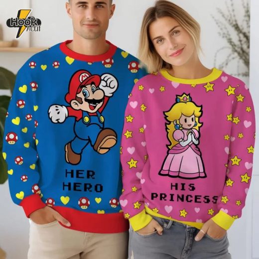 Super Mario Couple Funny Valentine Sweater