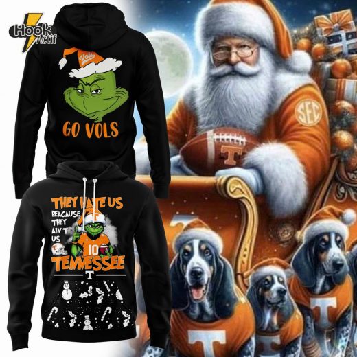 Tennessee Football Merry Christmas Grinch Hoodie 2024 Black