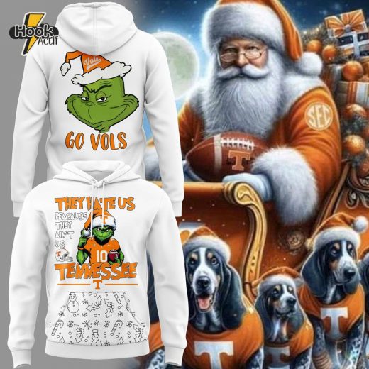 Tennessee Football Merry Christmas Grinch Hoodie 2024 White