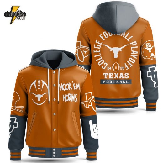 Texas Longhorn Hooded Baseball Jacket