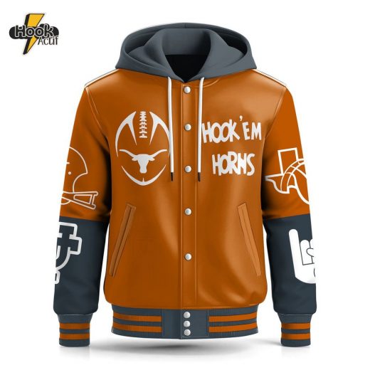 Texas Longhorn Hooded Baseball Jacket