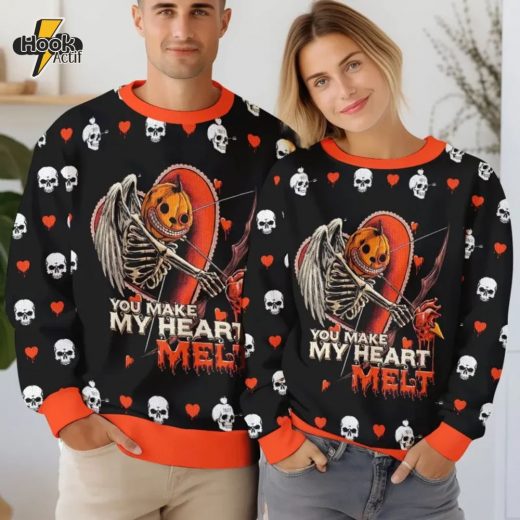 You make my Heart Melt Valentine Funny Sweater