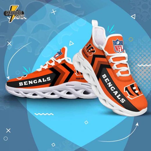 Cincinnati Bengals Max Soul Sneakers V08 with Custom Name