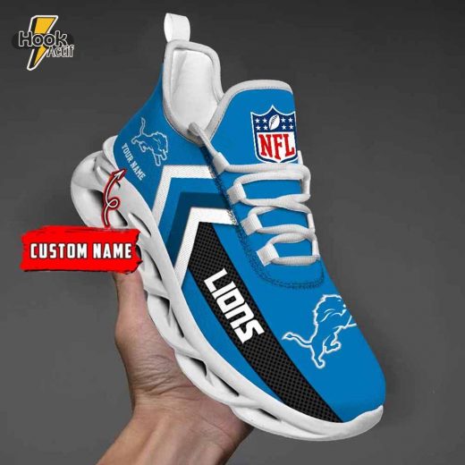 Detroit Lions Max Soul Shoes with Custom Name V08