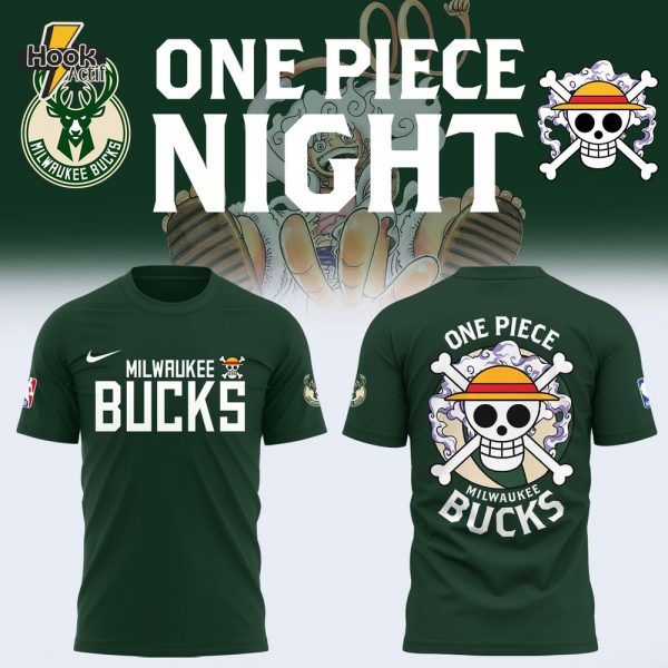Milwaukee Bucks X One Piece T-Shirt - Basketball Anime Fusion