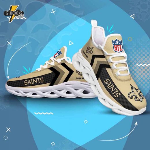 New Orleans Saints Custom Max Soul Shoes V08