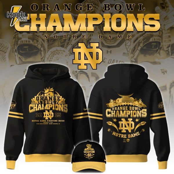 Notre Dame Fighting Irish Orange Bowl Champions Hoodie 2025 - Exclusive NCAA Apparel
