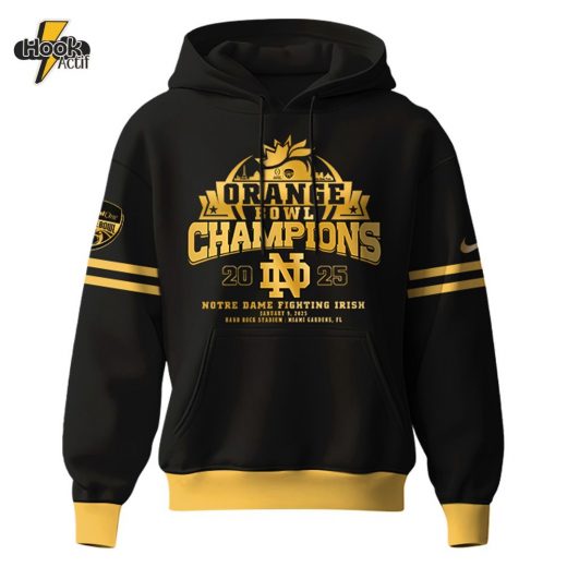 Notre Dame Fighting Irish Orange Bowl Champions Hoodie 2025 – Exclusive NCAA Apparel