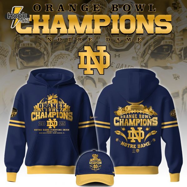 Notre Dame Fighting Irish Orange Bowl Champions Hoodie 2025 V2 - Official College Team Gear