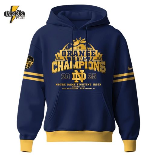 Notre Dame Fighting Irish Orange Bowl Champions Hoodie 2025 V2 – Official College Team Gear