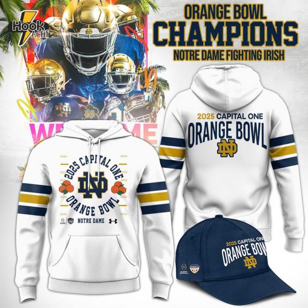 Notre Dame Orange Bowl Champions Hoodie White - NCAA Championship Merchandise