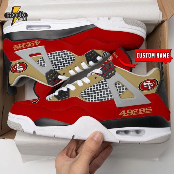 San Francisco 49ers Air Jordan 4 Sneakers V46 - NFL Fan Edition