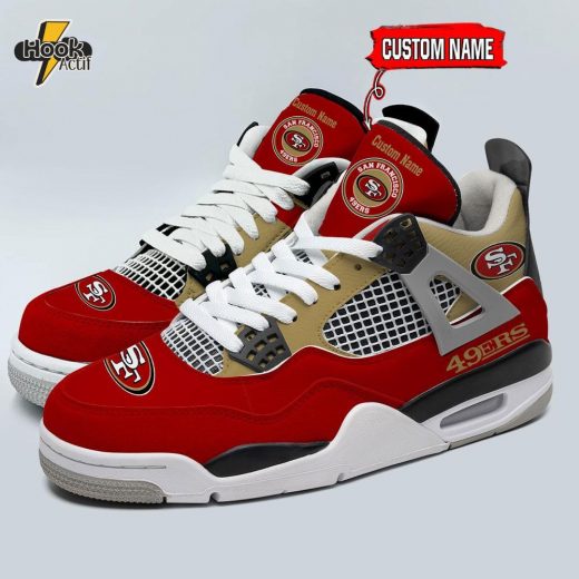 San Francisco 49ers Air Jordan 4 Sneakers V46 – NFL Fan Edition