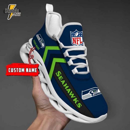 Seattle Seahawks Max Soul Shoes with Custom Name V08