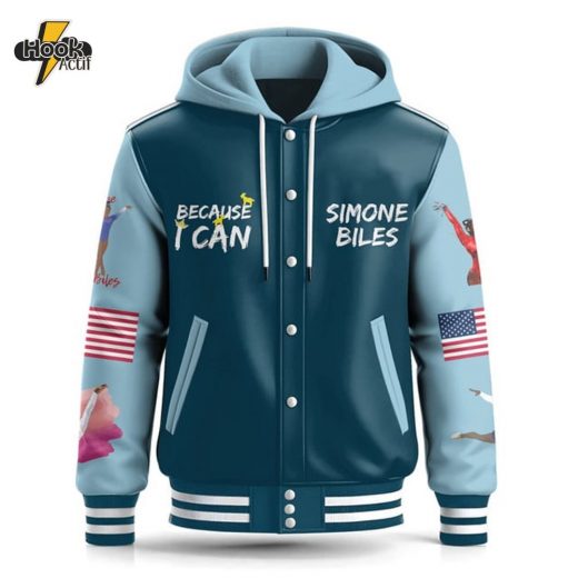 Simone Biles Baseball Hoodie – Gymnastics Inspired Jacket