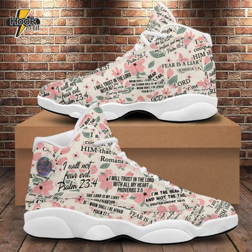 Teesdily | God Is My Strength Basketball Shoes, The Lord Is My Light Basketball Shoes, Jesus Christian Floral Shoes Unisex