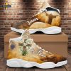 Teesdily | Personalized Jesus Rose Butterfly Basketball Shoes, God Is Good All The Time Running Shoes, Christ Cross Religious Gift