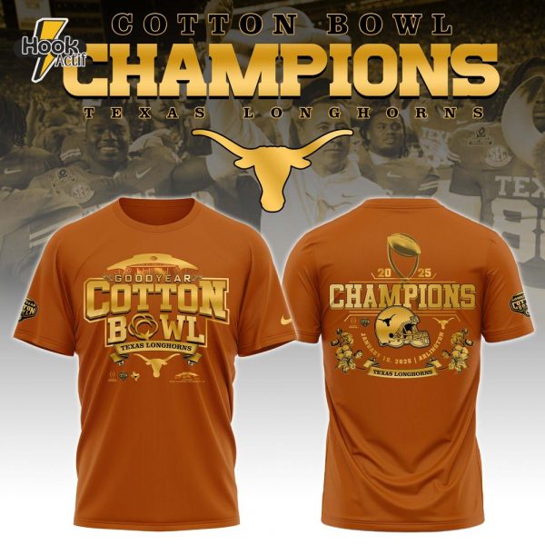 Texas Longhorns Cotton Bowl Champions T-Shirt 2025 V2 - Official Team Apparel
