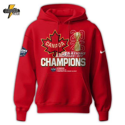 Canada Fanatics Steel 2025 4 Nations Face Off Champions Hoodie