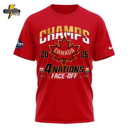 Canada Fanatics Steel 2025 4 Nations Face Off Champions Tshirt V2