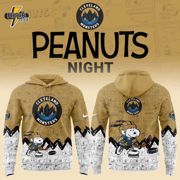 Cleveland Monsters 75th Anniversary of Peanuts Hoodie - Hockey & Pop Culture Collab