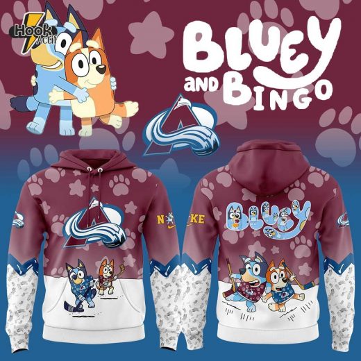 Colorado Avalanche Bluey and Bingo Hoodie