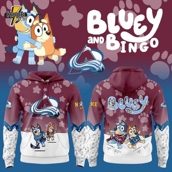 Colorado Avalanche Bluey and Bingo Hoodie