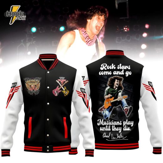 Eddie Van Halen Rock stars come and go Baseball Jacket