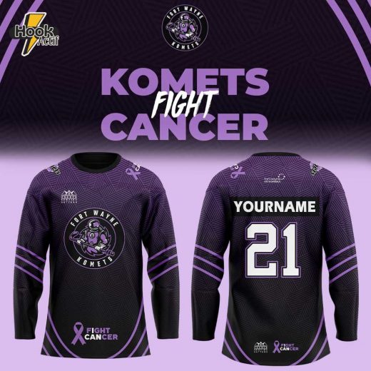 Fort Wayne Komets Fight Cancer Night Custom Name, Number For Fans Jersey