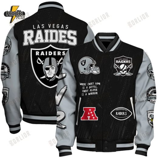 Las Vegas Raiders National Football League Conquer Every Field Unisex Varsity Jacket