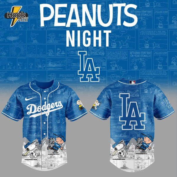 Los Angeles Dodgers 75th Anniversary of Peanuts Jersey V3