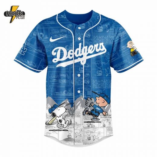 Los Angeles Dodgers 75th Anniversary of Peanuts Jersey V3