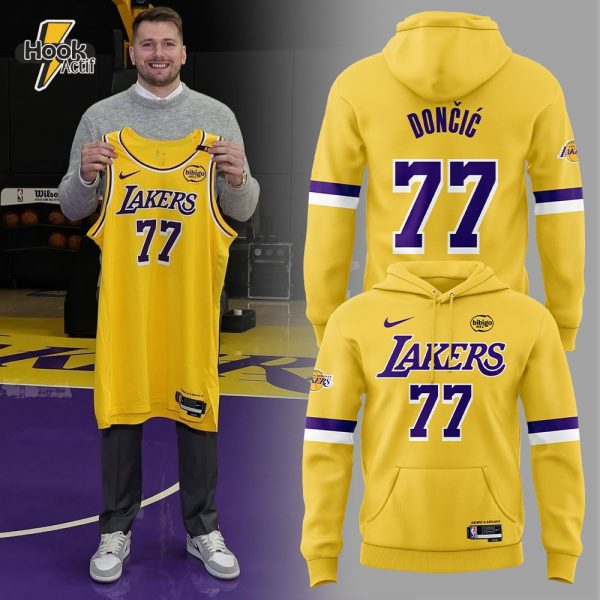 Los Angeles Lakers Luka Dončić Yellow Hoodie - Limited Edition NBA Merch
