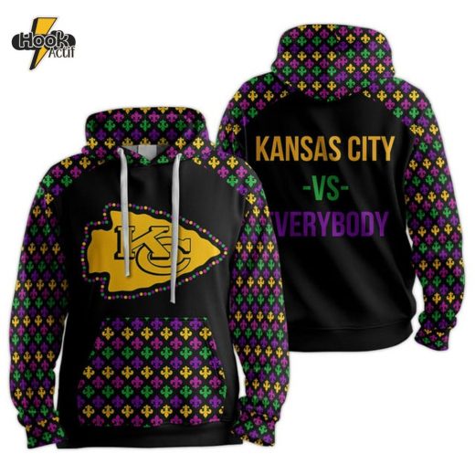 Mardi Gras Kansas City Football Unisex Hoodie