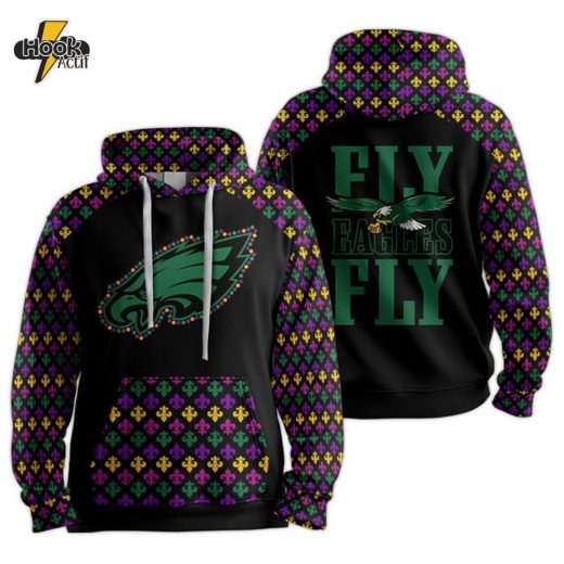 Mardi Gras Philadelphia Football Unisex Hoodie